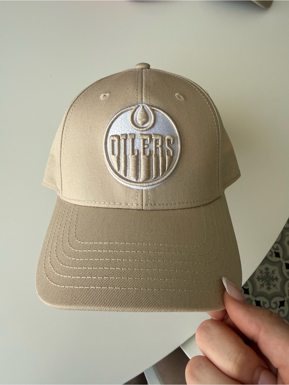 NHL Tan Oilers Embroidered Logo Cap